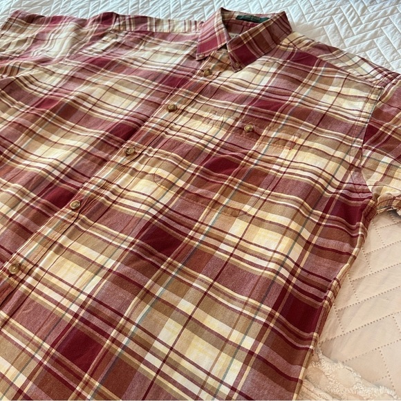 Orvis Vintage Cotton Plaid Short Sleeve Button Down Shirt Size L Normcore - Picture 9 of 13